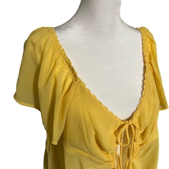 Wild Fable Yellow Flutter Top (Sz M) - Picture 3 of 12